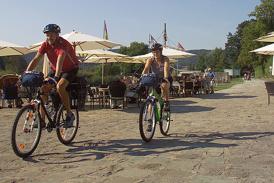 Radfahrer am Alten Hafen