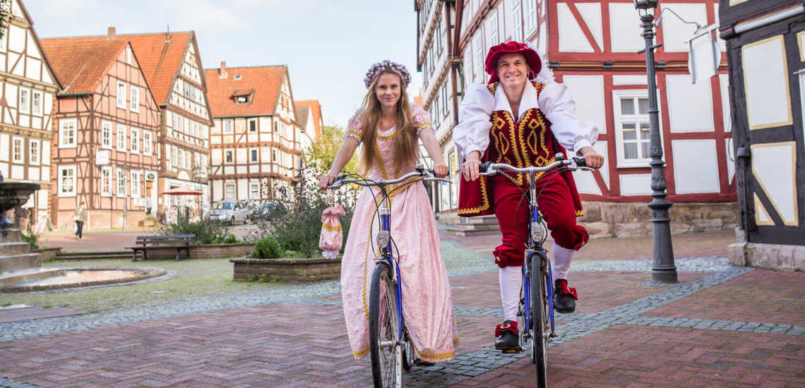 Snow White and the Prince in the town of Hofgeismar
