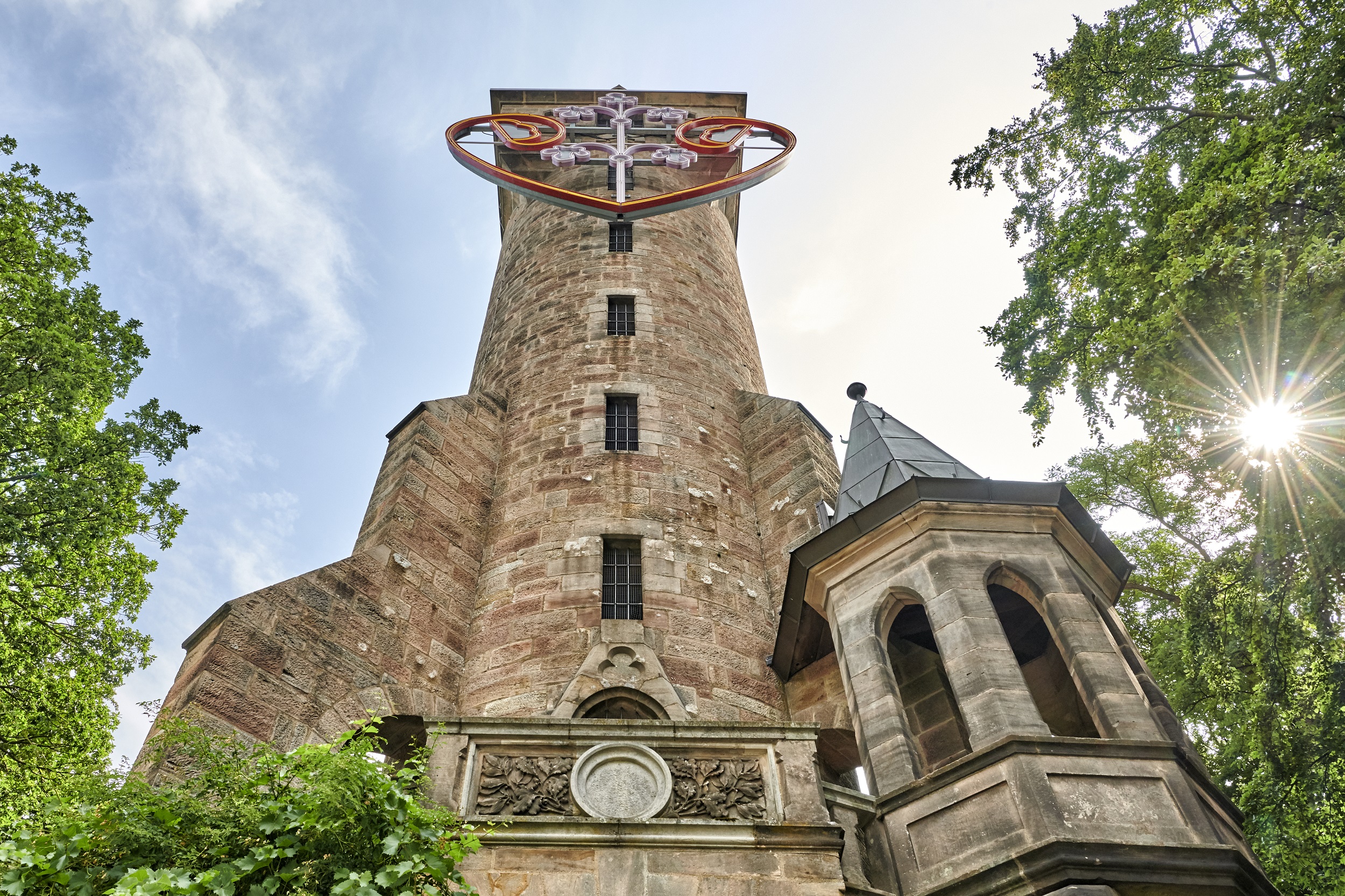 Der Kaiser Wilhelm Turm (Spiegelslustturm) in Marburg an der Lahn